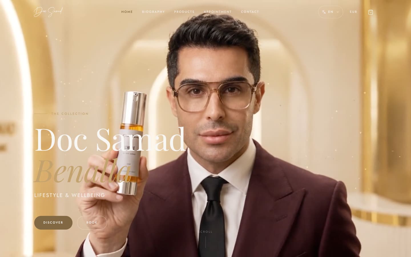 Doc Samad desktop storefront showing the collection and product